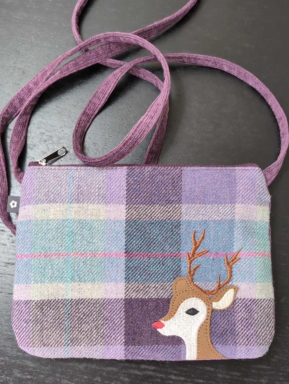 Earth Squared Fair Trade Wool Blend Tartan Tweed Crossbody Bag